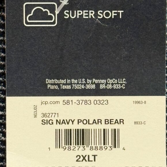 St. Johns Bay Men Super Soft Long Sleeve Crewneck Navy T-shirt Big/Tall 2XLT NWT - Picture 7 of 10